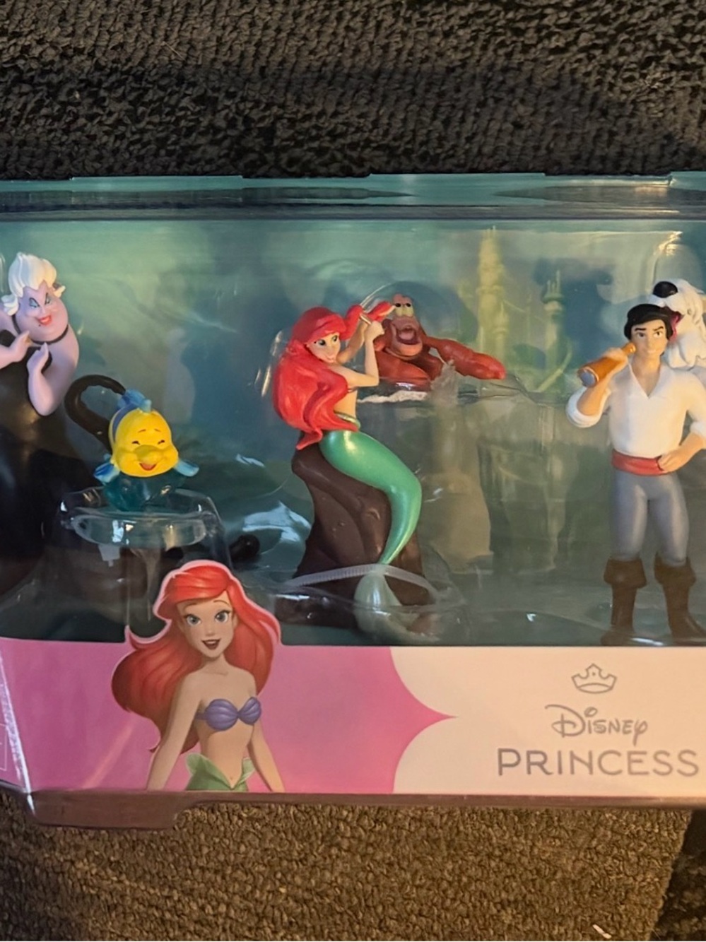 Disney Little Mermaid Figure Set - Red Hair, Green Tail, Yellow Accent